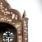 Antique Chinese Mother of Pearl and Rosewood Chinoiserie Mantle Clock Case