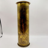 Antique World War 1 Etched Trench Art Artillery Shell WWI