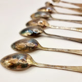 Antique Charles Wilkes Silver Spoons and Tongs in Case