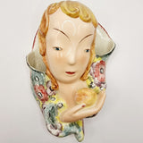 Antique Art Deco 1930s Eva Goldscheider Female Holding an Apple Wall Pocket