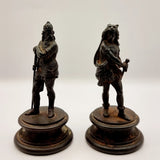 Pair of 19th Century Bronze Medieval Nordic Warriors