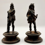 Pair of 19th Century Bronze Medieval Nordic Warriors