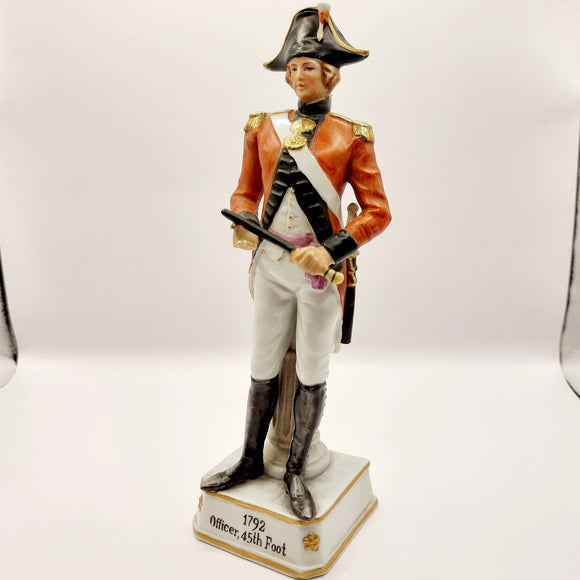 Antique Porcelain Figurine. 1792 Officer, 45th Foot