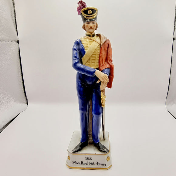 Antique Porcelain Figurine. 1833 Officer, Royal Irish Hussars