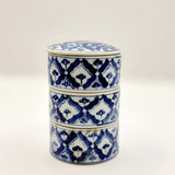 Antique 19th Century Chinese Blue and White Porcelain Stacking Box