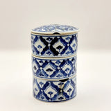 Antique 19th Century Chinese Blue and White Porcelain Stacking Box