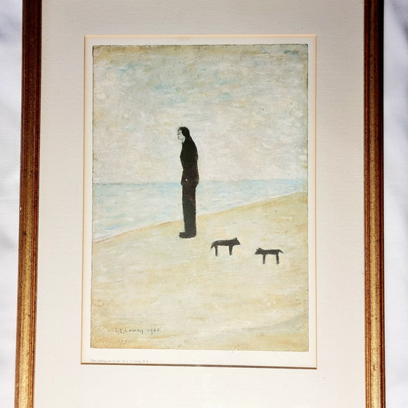L.S. Lowry Man Looking Out To Sea. Limited 1973 Print