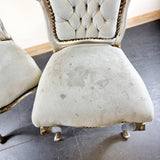 Pair of French Silver and Grey Chairs