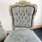 Pair of French Silver and Grey Chairs