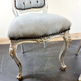 Pair of French Silver and Grey Chairs