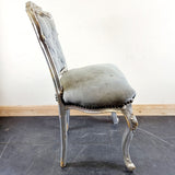 Pair of French Silver and Grey Chairs