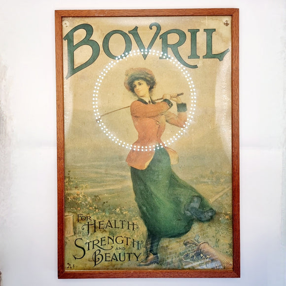 Antique Bovril Female Golf Poster