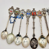 10 Silver Enamel Souvenir Collectors Tea Spoon.