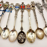 10 Silver Enamel Souvenir Collectors Tea Spoon.