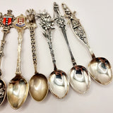 10 Silver Enamel Souvenir Collectors Tea Spoon.