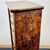 Antique Early 20th Century Burr Walnut Veneered Wellington Chest of Drawers.