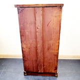 Antique Early 20th Century Burr Walnut Veneered Wellington Chest of Drawers.