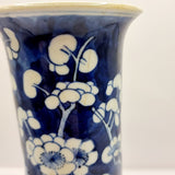 Antique Chinese Kangxi Blue And White Signed Prunus Vase