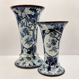 Two Royal Geschutzt Blue and White Vase Jokie Pattern