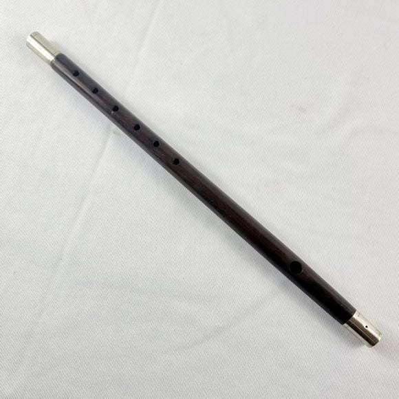 Antique 19th Century Military Rosewood White Metal Fife Flute