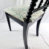 Antique 19th Century Ebony Bobbin Chair with William Morris Fabric