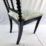 Antique 19th Century Ebony Bobbin Chair with William Morris Fabric