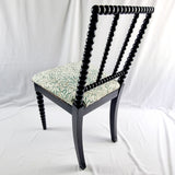 Antique 19th Century Ebony Bobbin Chair with William Morris Fabric