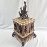 Antique 19th Century Walnut Black Forest Carved Jewellery Box