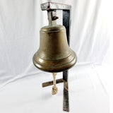Antique Large Bronze Ships Bell on Stand
