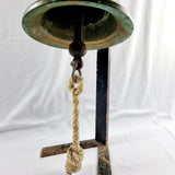 Antique Large Bronze Ships Bell on Stand