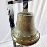 Antique Large Bronze Ships Bell on Stand