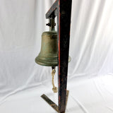 Antique Large Bronze Ships Bell on Stand
