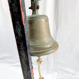 Antique Large Bronze Ships Bell on Stand