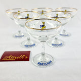 Set of Six Vintage Babycham Glasses