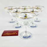 Set of Six Vintage Babycham Glasses