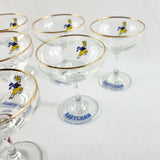 Set of Six Vintage Babycham Glasses