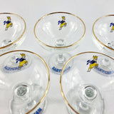 Set of Six Vintage Babycham Glasses