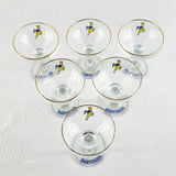 Set of Six Vintage Babycham Glasses