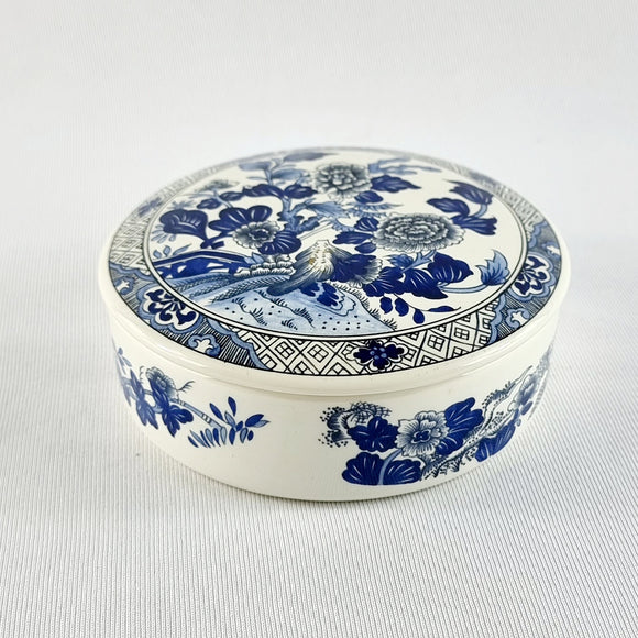 Peony Tiffany and Co. Blue and White Vintage Lidded Dish.