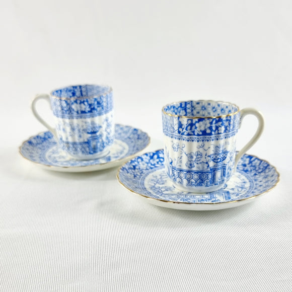 Pair of Antique William Alsager Adderley and Co. Cups and Saucers.