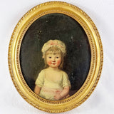 Pair of Antique Portrait Oil on Canvas of Two Young Girls.