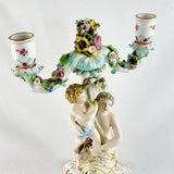 19th Century German Porcelain Candelabra in the Manner of Meissen.