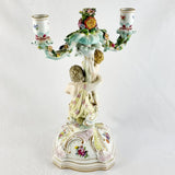 19th Century German Porcelain Candelabra in the Manner of Meissen.