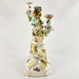 19th Century German Porcelain Candelabra in the Manner of Meissen.