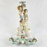 19th Century German Porcelain Candelabra in the Manner of Meissen.