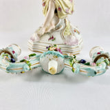 19th Century German Porcelain Candelabra in the Manner of Meissen.