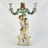 19th Century German Porcelain Candelabra in the Manner of Meissen.