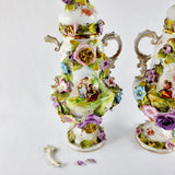 19th Century Antique Pair of Lidded Vases by Victoria Carlsbad Austria