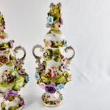 19th Century Antique Pair of Lidded Vases by Victoria Carlsbad Austria