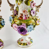 19th Century Antique Pair of Lidded Vases by Victoria Carlsbad Austria
